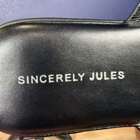 Sincerely Jules NWOT "Happiness" Black Platform Flip-flop Sandals, Size 9.5 - Picture 7 of 8